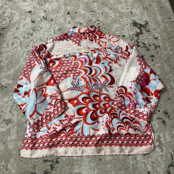 Zara Floral Print Multicolor Button Down Shirt Size Large - Picture 2 of 3
